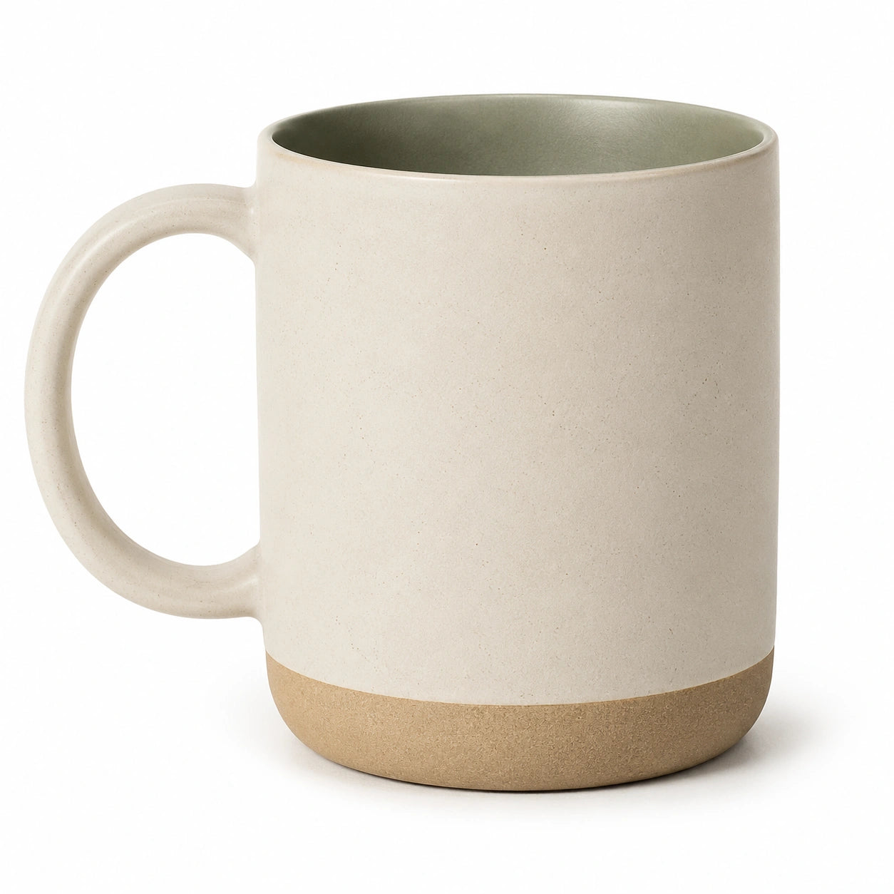 Tazza in ceramica 350 ml beige e verde - stile minimalista per bevande calde
