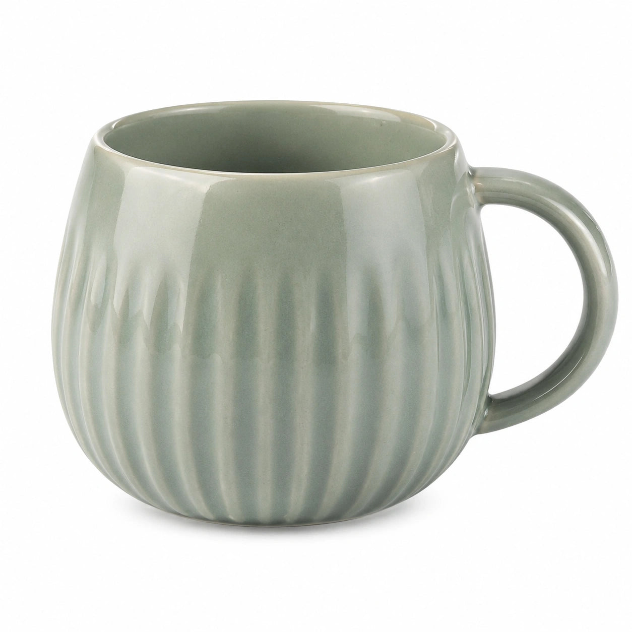 Tazza 400 ml 9 x 9 cm in ceramica verde salvia con manico - tazza per bevande calde