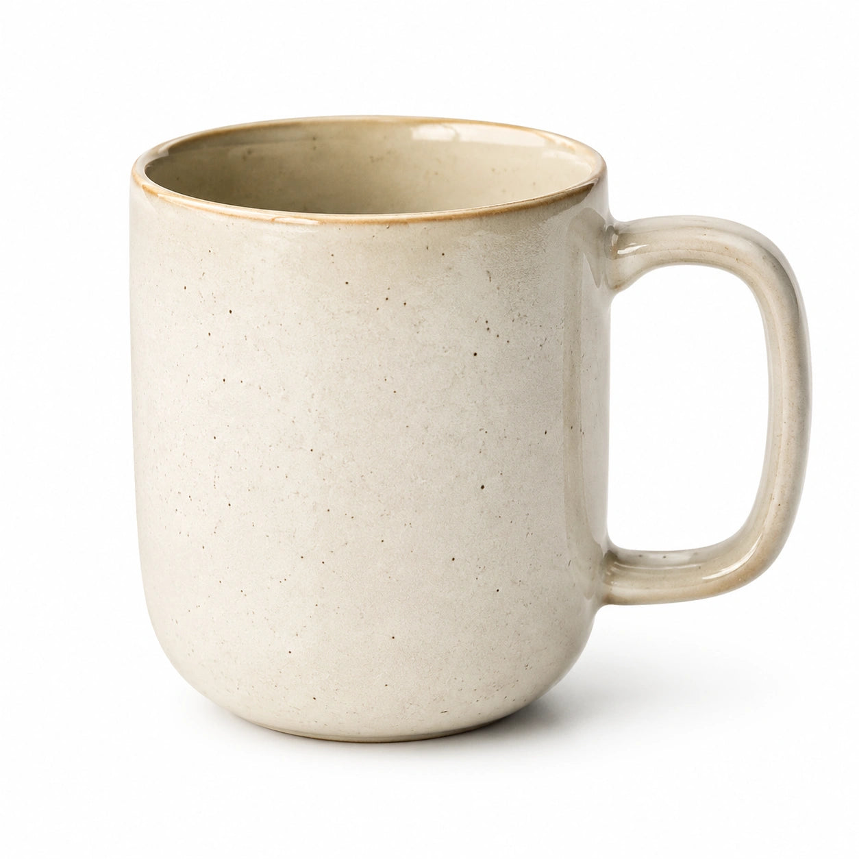 Tazza in ceramica 450 ml beige con manico stile rustico