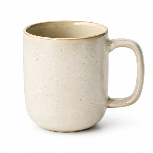 Tazza in ceramica 450 ml beige con manico stile rustico